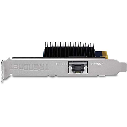 TRENDnet 10 Gigabit PCIe Network Adapter, TEG-10GECTX, Converts a PCIe Slot into a 10G Ethernet Port, Supports 802.1Q Vlan, Includes Standard & Low-Profile Brackets, Windows/Server, PCIe 2.0, PCIe 3.0