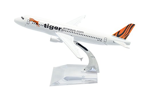 TANG DYNASTY(TM) 1:400 16cm AIR Asia Air Bus A320 Tiger Painting Metal Airplane Model Plane Toy Plane Model