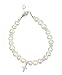 Christening White Cultured Fresh Water Pearls with Sterling Silver Cross Luxury Keepsake Unisex Baby Bracelet (BFWCD)