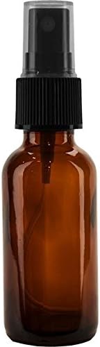 (6 Pack) 1 oz. Amber Boston Round with Black Fine-Mist Sprayer (.1 ml) (20/400)