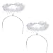 WILLBOND 2 Pcs Angel and Devil Horn Set - Halloween White Feather Hairband for Cosplay Party Favors