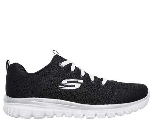 Skechers Graceful Get Connected, Sneaker Donna, Bordo Nero E Bianco, 36 EU
