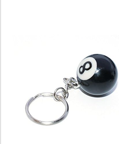 Mindruer Creative Number Eight Billiard Key Chain Pendant Car Key Ring Decoration(Black)