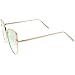 zeroUV Oversize Slim Metal Frame Colored Mirror Flat Lens Cat Eye Sunglasses 58mm (Matte Gold/Pink Mirror)