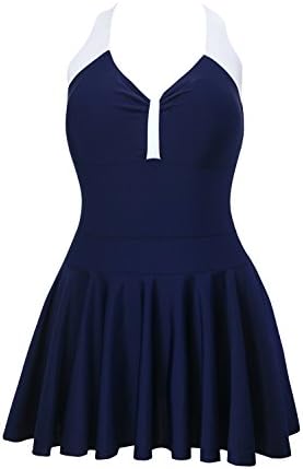 Lemu 50s Elegant Inspired Retro Vintage One Piece Pin up Monokinis Swimsuit Small Black