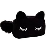 Sleepy Kitty Cat Clutch Handbag Purse Makeup Bag Cute Kawaii K-Wave Cosmetic Pouch Kitten Fashion