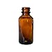 (12 Pack) 1 oz. Amber Boston Round with Black Glass Dropper