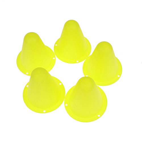 WinnerEco 5Pcs Marker Cones Slalom Skating Football Soccer Rugby Fitness Drill Yellow - Thumbnail 2