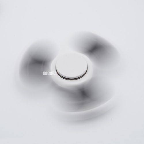 Vodora Mini Size Portable Fidget Spinner Metal, Addited Tri-bar Fidget Spinners for Children, Smoker, Mope Color White