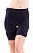 Ladies Navy Blue Mid Thigh Cotton Spandex Active Shorts,Large,Navy Blue