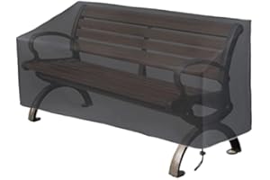 Hoypeyfiy Patio Bench Cover,Furniture Bench Cover,Waterproof Windproof Oxford Fabric Bench Cover for Furniture,2-Seater Outside Garden Park Patio Loveseat, Garden Benches -Black (134x66x89/69cm)