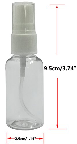 HOSL 1 Ounce Refillable Fine Mist Spray Bottle Perfume Sprayer Bottle Cosmetic Atomizers PET Spray Bottles Pump Pack of 12