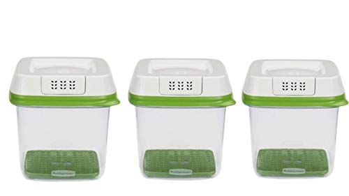 Rubbermaid FreshWorks Produce Saver Food Storage Container, Medium, 6.3 Cup, Green/Set of 3 - //coolthings.us