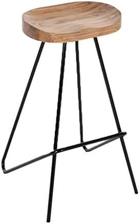 WYNZYJBD 2 Sets Of Solid Wood Bar Stools, Iron Bar Stool Chair Bar Chair Solid Wood High Stool Simple High Stool Bar Stool Sitting Height 78cm Multi-color Optional (color : B, Size : Two)