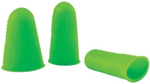 3pk NoGoo Silicone Fingertips - Approx 1.75 - Assorted Colors (Green) by NoGoo