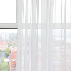PHILEASY Window Sheer White Curtains 120 Inches