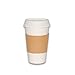 CucinaPrime 16oz White Disposable To-Go Paper Coffee/Hot Beverage Cups with White Lids and Sleeves- 50 Pack