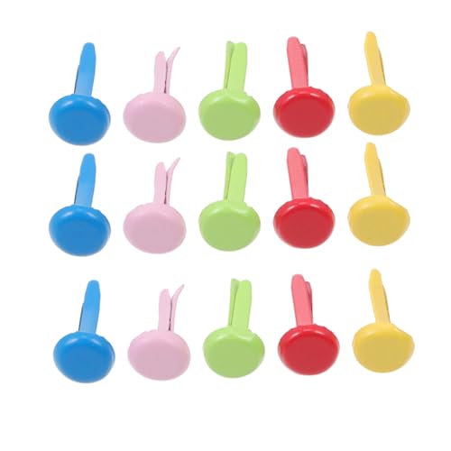 Hohopeti 120 Pcs Art Brads Fasteners Durable Alloy Two Legged Nails for DIY Crafts Scrapbooking for Easy to Use with Fine Workmanship