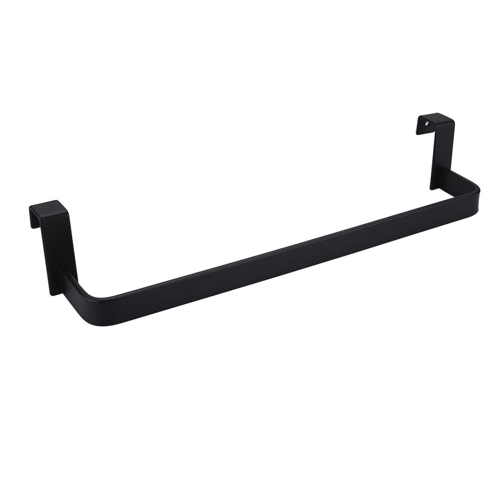 Kibath 438423 Stainless Steel Towel Rail No Drilling for Bathroom Furniture Matte Black Finish Length 36 cm. Tool-Less Placement - 36 cm