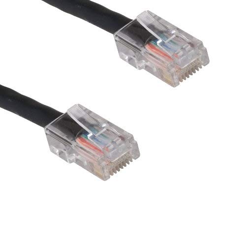 Kentek 1 Feet FT CAT6 UTP Assembled Type Patch Cable 24 AWG 550 MHz Category 6 Unshielded Twisted Pair Assembly Enchanced Ethernet RJ45 Network Internet Cord Black