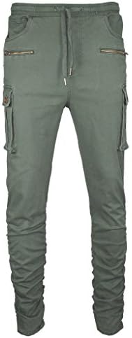 Mens Twill Jogger Pants (L, SAJG3_Olive)
