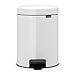 Brabantia New Icon Step Trash Can (1.3 Gal/White) Soft Closing Kitchen Garbage/Recycling Can with Removable Bucket