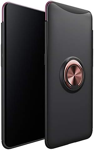 Yoodi Oppo Find X Case, Ring Holder Kickstand Slim Case for Oppo Find X 6.42" Hard PC Anti-Scratch Cover with Magnetic Car Bracket (Rose Gold)