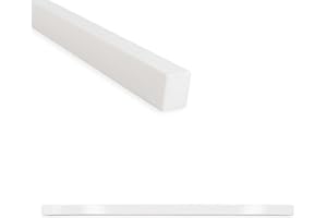 Questech Decor Tile Trim, 1/2 x 12 Inch Linear Flat Pencil Tile Edge Trim Cap, Decorative Shower Tile Liner, Kitchen Tile Border Backsplash Trim, Bright White Polished, 12 Pack
