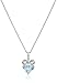 Sterling Silver Gemstone and Diamond Accent Bow Heart Pendant Necklace, 18