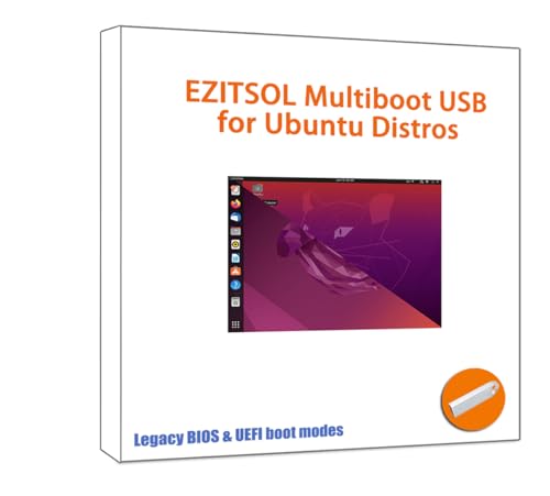 EZITSOL USB for Ubuntu 24.04 & 22.04 64bit,Lubuntu 18.04 32bit | 3IN1 Bootable Linux USB Flash Drive/Stick,Jump Drive,Pendrive,Thumb Drive