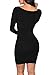 VOGRACE Women's Scoop Neck 3/4 Sleeve Bodycon Pencil Dress Club Party Mini Dress