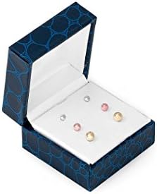 14K Solid Gold Ball Stud Earrings (3-Pair-Pack) 3MM 4MM AND 5MM… Choose a color