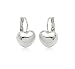 Simple Smooth Heart Leverback Earrings Fashion Jewelry for Women (Platinum Plated) primary