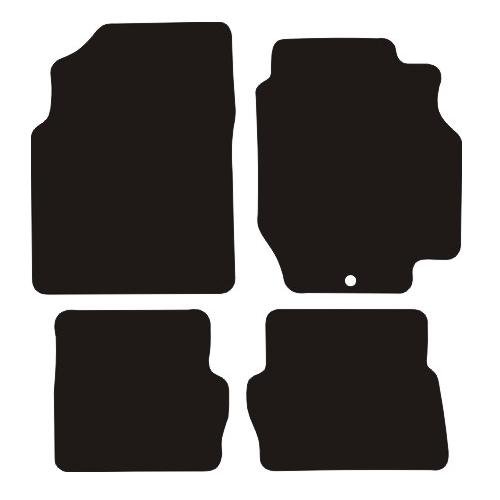 J.R. Tailor Fit Car Mat Set, Standard Black with White Trim