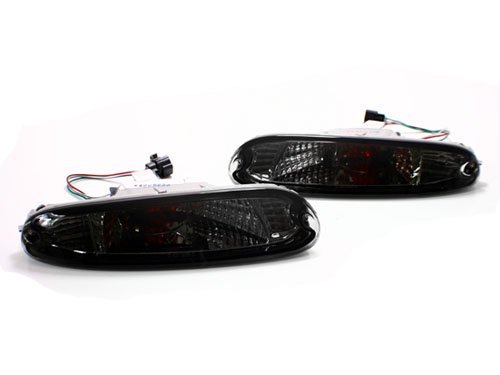 90-97 Mazda Miata MX-5 Front Bumper Turn Signal Lights - Crystal Smoke (1990 1991 1992 1993 1994 1995 1996 1997)