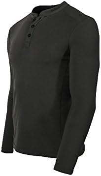 Men's 100% Merino Wool Lightweight Long Sleeve Base Layer Tops (L, Black)