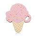 Ali+Oli Teething Toys for Babies (Pink Ice Cream) BPA Free Silicone Teether with Multi-Textured Surface