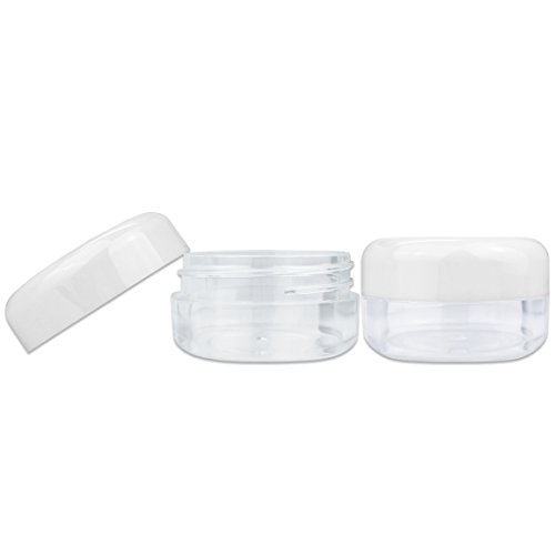 (Quantity: 120 Pieces) Beauticom 15G/15ML (0.5oz) Round Clear Jars with White Lids for Lotion, Creams, Toners, Lip Balms, Makeup Samples - BPA Free