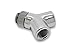 EK Water Blocks EK-AF Adapter Y-Splitter G1/4 Zoll AG auf 2X G1/4 Zoll IG - drehbar, Nickel Silber