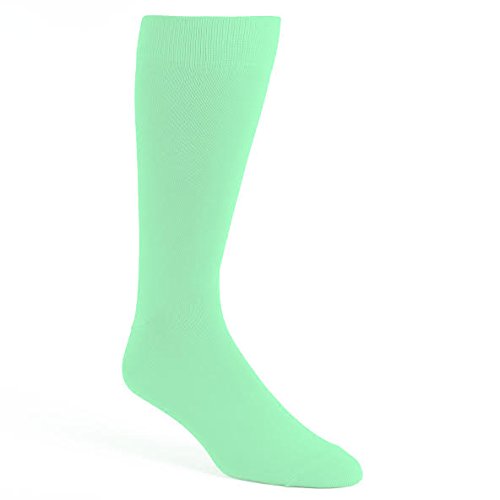 Boldsocks Solid Color Men's Dress Socks, Mint Green, 8-12