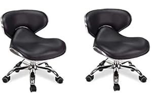 MAYAKOBA SET OF 2 Nail Salon Pedicure Stool UMI Pedicure Chair Short Adjustable Comfort Pneumatic Pump Salon Furniture & Equipment BLACK