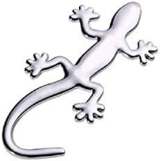 Fashion 3D Gecko Shape Solid Metal Chrome Badge Emblem Decal Car Automobile Bumper Stickers Silver