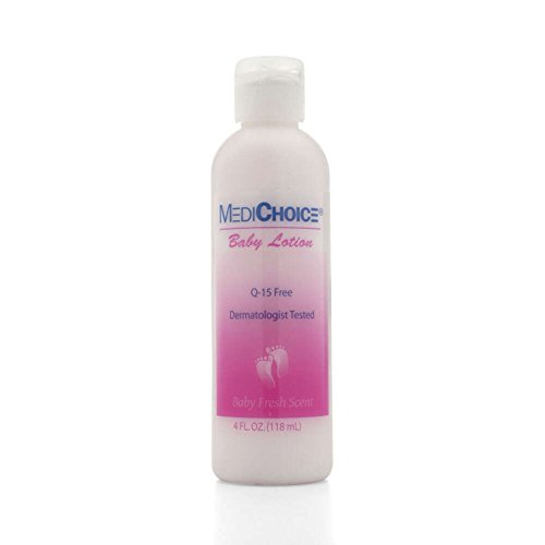 MediChoice Baby Lotion, Lightly Scented, Q15 Free, With Flip-Top Cap, 4 Ounce (Case of 96)