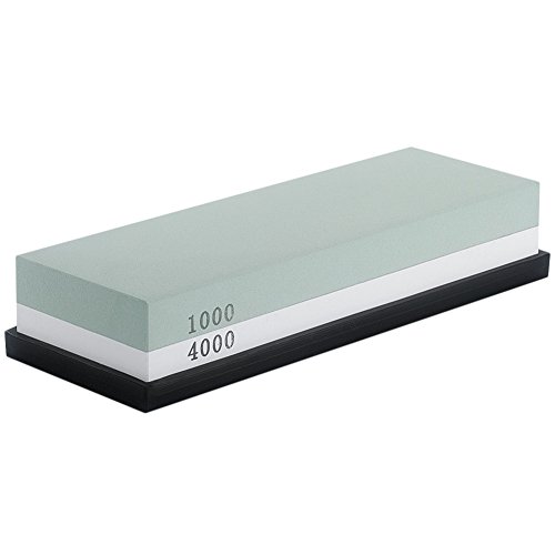 Deluxe Sharpening Stone 2-IN-1 Whetstone Culinary Knife Sharpener for Home Kitchen Garden Use (Green 1)