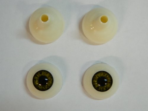 Pair of Realistic Human/Zombie Acrylic Eyes for Halloween PROPS, MASKS, DOLLS (Infected Green 26mm)