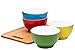 Bruntmor 20 Ounce Ceramic Dessert Bowl Set Of 4 in Red, Blue, Yellow, Green, 20 Oz Porcelain Dip Bowls for Ice Cream, Snacks, Safe For Oven, Microwave, Dishwasher, Ideal Gift