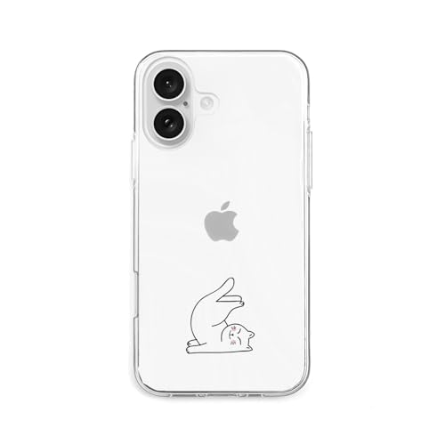AKAN iPhone 17 用 ソフトクリアケース [ 透明 密着痕防止 TPU 変色しにくいUVプリント 防塵 ワイヤレス充電対応 ] かわいい キャラクター ごろりん体操ねこ AK27722i17 【国内正規品】