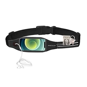 Rhino Valley Running Belt Waist Pack, Sports Fanny Pack Fitness Workout Belt, Dual Pockets with Clear Touch Screen…