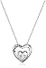 Amazon Essentials Sterling Silver Cubic Zirconia Grandma Double Heart Pendant Necklace, (previously Amazon Collection)