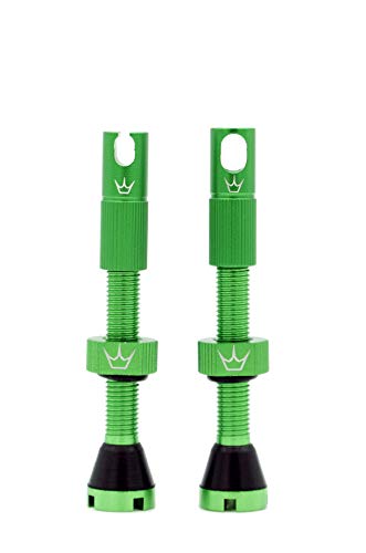 Peatys x Chris King MK2 Tubeless Valves - Integrated Valve Core & Spoke Key Presta Valve Caps, 7075 Aluminium Tyre Valves for All Tubeless Ready Rims, MTB, Road & Gravel Compatible, 42mm Emerald